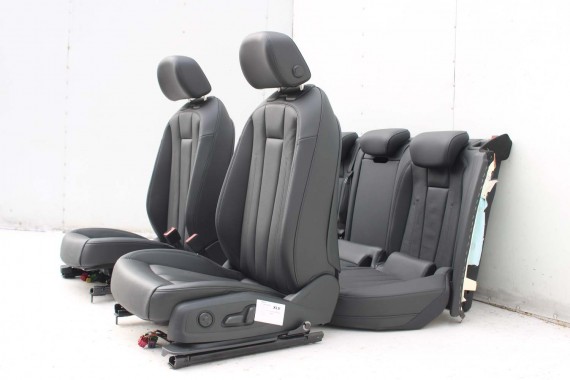 AUDI A4 8W SEDAN FOTELE KOMPLET FOTELI siedzeń siedzenia fotel tapicerka 8W5 8W skóra kolor czarny B9 fotele tapicerka czarna 8W