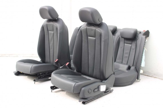 AUDI A4 8W SEDAN FOTELE KOMPLET FOTELI siedzeń siedzenia fotel tapicerka 8W5 8W skóra kolor czarny B9 fotele tapicerka czarna 8W