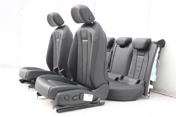 AUDI A4 8W SEDAN FOTELE KOMPLET FOTELI siedzeń siedzenia fotel tapicerka 8W5 8W skóra kolor czarny B9 fotele tapicerka czarna 8W