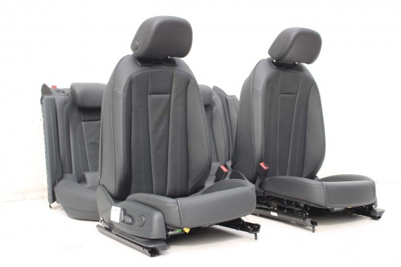 AUDI A4 8W SEDAN FOTELE KOMPLET FOTELI siedzeń siedzenia fotel tapicerka 8W5 8W skóra kolor czarny B9 fotele tapicerka czarna 8W