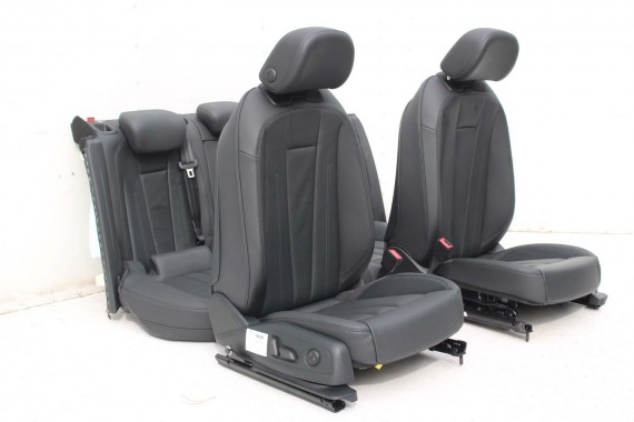AUDI A4 8W SEDAN FOTELE KOMPLET FOTELI siedzeń siedzenia fotel tapicerka 8W5 8W skóra kolor czarny B9 fotele tapicerka czarna 8W