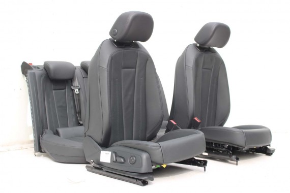 AUDI A4 8W SEDAN FOTELE KOMPLET FOTELI siedzeń siedzenia fotel tapicerka 8W5 8W skóra kolor czarny B9 fotele tapicerka czarna 8W