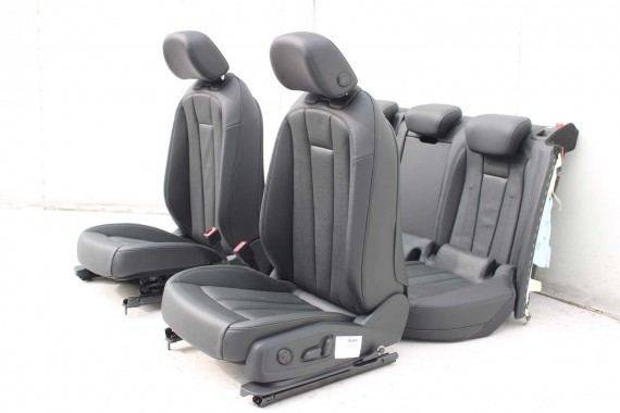 AUDI A4 8W SEDAN FOTELE KOMPLET FOTELI siedzeń siedzenia fotel tapicerka 8W5 8W skóra kolor czarny B9 fotele tapicerka czarna 8W