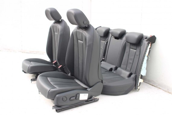 AUDI A4 8W SEDAN FOTELE KOMPLET FOTELI siedzeń siedzenia fotel tapicerka 8W5 8W skóra kolor czarny B9 fotele tapicerka czarna 8W