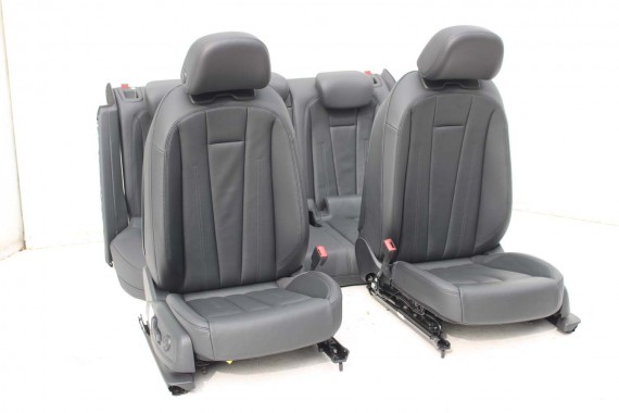 AUDI A4 8W SEDAN FOTELE KOMPLET FOTELI siedzeń siedzenia fotel tapicerka 8W5 8W skóra kolor czarny B9 fotele tapicerka czarna 8W
