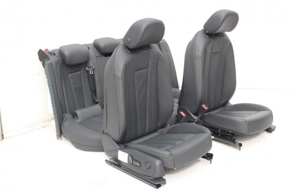 AUDI A4 8W SEDAN FOTELE KOMPLET FOTELI siedzeń siedzenia fotel tapicerka 8W5 8W skóra kolor czarny B9 fotele tapicerka czarna 8W