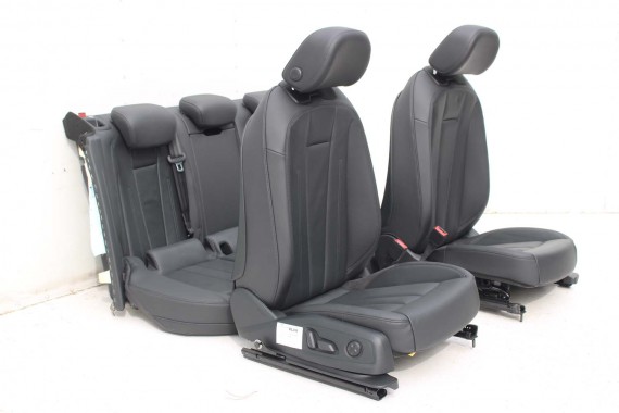 AUDI A4 8W SEDAN FOTELE KOMPLET FOTELI siedzeń siedzenia fotel tapicerka 8W5 8W skóra kolor czarny B9 fotele tapicerka czarna 8W