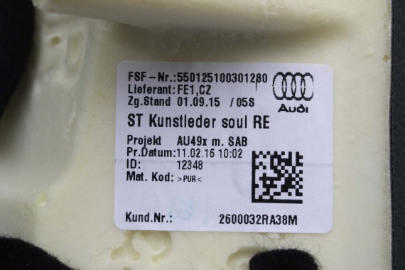 AUDI A4 8W SEDAN FOTELE KOMPLET FOTELI siedzeń siedzenia fotel tapicerka 8W5 8W skóra kolor czarny B9 fotele tapicerka czarna 8W