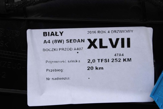 AUDI A4 8W BOCZEK BOCZKI DRZWI drzwiowe tapicerka SEDAN 8W 8W5 B9 skóra kolor czarny 8W1867103 8W1867104 8W0867303 8W0867304