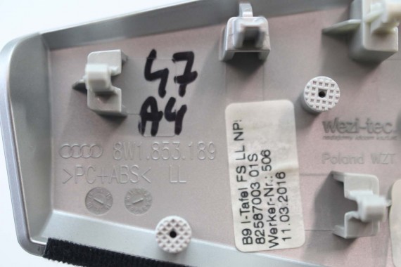 AUDI A4 LISTWY OZDOBNE DEKORY 8W1863969 8W1853189 8W1853190 8W0867409L 8W0867410L 8W0867419 8W0867420 dekor listwa 8W 8W1863969R