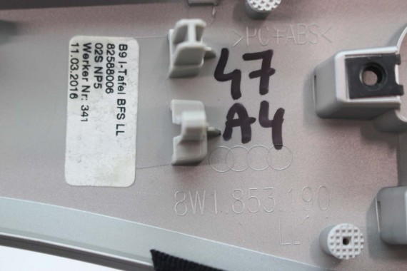 AUDI A4 LISTWY OZDOBNE DEKORY 8W1863969 8W1853189 8W1853190 8W0867409L 8W0867410L 8W0867419 8W0867420 dekor listwa 8W 8W1863969R