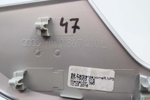 AUDI A4 LISTWY OZDOBNE DEKORY 8W1863969 8W1853189 8W1853190 8W0867409L 8W0867410L 8W0867419 8W0867420 dekor listwa 8W 8W1863969R