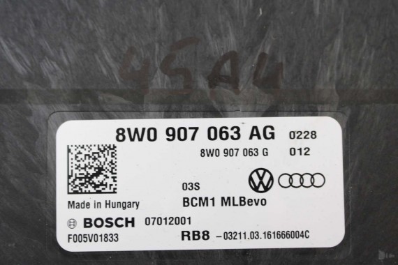 AUDI A4 A5 Q7 MODUŁ STEROWNIK BORDNETZ BCM 8W0907063AG 8W0907063G 8W0 907 063 AG 8W0907063AH MOCY 8W 4M 8W0907063AG FULL LED