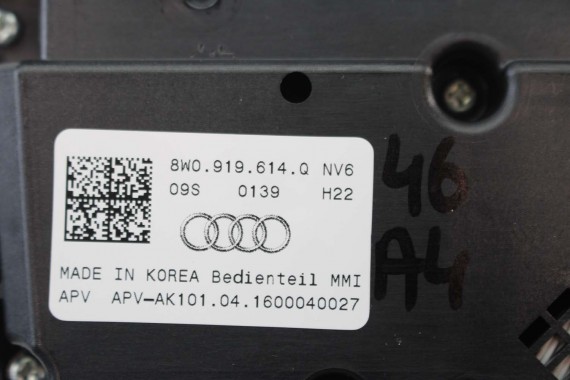 AUDI A4 A5 PANEL MMI GAŁKA STEROWANIA MMI 3G+ 8W0919614Q 8W0919614Q 8W0 919 614 Q 8W 8W0919614Q 8W0919614G 8W0919614Q 8W0919614G