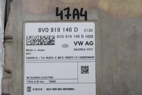 AUDI A4 A6 A7 Q7 TT TUNER TV 8V0919146D 8V0919146B 8V0919146D DVB DTV moduł sterownik 8V0919146 8V0919146D 8V0919146B 8V0919146D