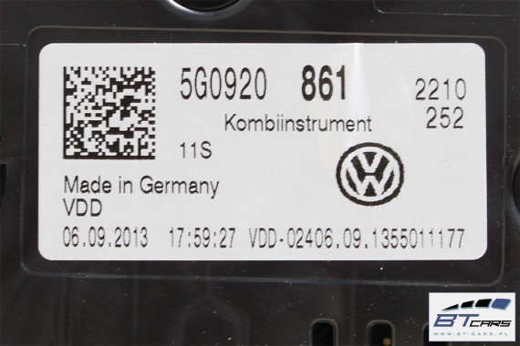 VW GOLF 7 VII ZEGARY LICZNIKI BENZYNA 5G0920861 5G0 920 861 WYŚWIETLACZ WIELOFUNKCYJNY MEDIUM ZEGAR BENZYNOWY ZESTAW WSKAŹNIKÓW