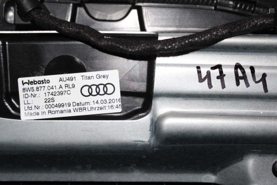 AUDI A4 SEDAN SZYBERDACH 8W5877041A 8W5 877 041 A 8W B9 8W5877041 8W5877071 3G5877795 8W5877049 8W5877049A 8W5877049B 8W5877255