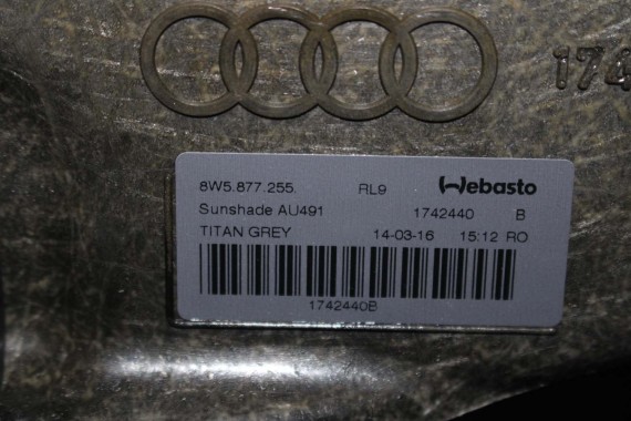 AUDI A4 SEDAN SZYBERDACH 8W5877041A 8W5 877 041 A 8W B9 8W5877041 8W5877071 3G5877795 8W5877049 8W5877049A 8W5877049B 8W5877255