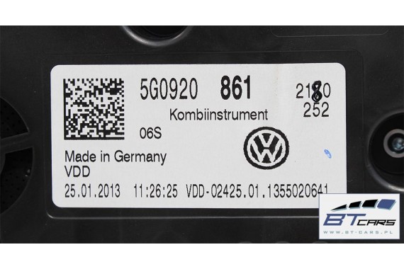 VW GOLF 7 VII ZEGARY LICZNIKI BENZYNA 5G0920861 5G0 920 861 WYŚWIETLACZ WIELOFUNKCYJNY MEDIUM ZEGAR BENZYNOWY ZESTAW WSKAŹNIKÓW