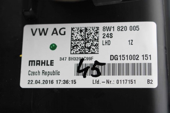 AUDI A4 A5 NAGRZEWNICA KLIMATYZACJI KLIMY 8W1820005 8W 8W1 820 005 C 8W1820005 8W1820005 8W1820005 8W1820005 8W1820005 b9 f5