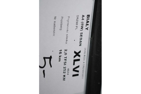 AUDI A4 SEDAN 8W B9 LS9R DRZWI LEWE PRZÓD + TYŁ STRONA LEWA przednie + tylne 2 sztuki 2Y2Y 8W0831051 8W5833051 8W0831051A białe