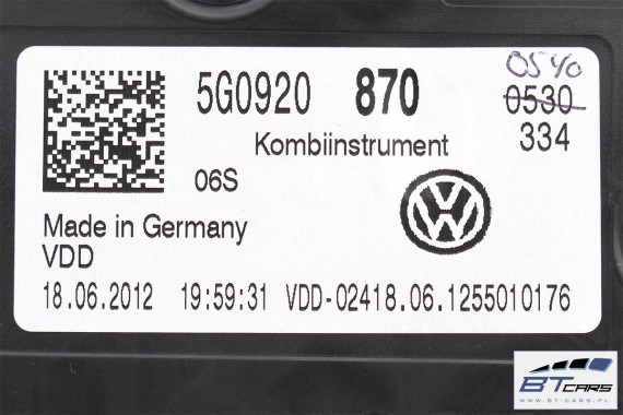 VW GOLF 7 VII ZEGARY LICZNIKI BENZYNA 5G0920870 5G0 920 870 ZEGAR WYŚWIETLACZ WIELOFUNKCYJNY COLOUR LICZNIK ZESTAW WSKAŹNIKÓW