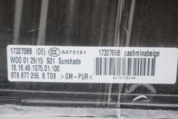 AUDI A5 SPORTBACK SZYBERDACH DACH 8T8877041E 8T8877049 8T8 877 041 E 8T FL LIFT DACH  8T8877041E 8T8877049 8T8877071 8T8877049