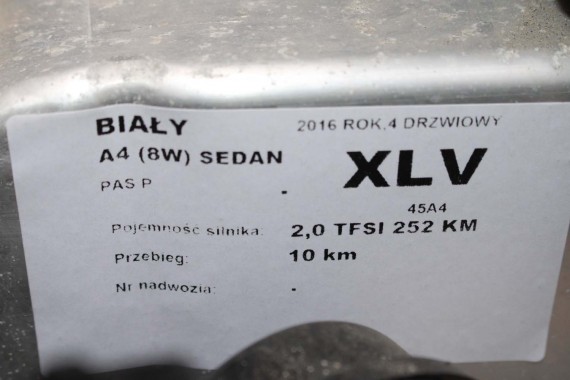 AUDI A4 8W PAS PRZEDNI PRZÓD WZMOCNIENIE + BELKA + CHŁODNICE WENTYLATOR 8W0121251K 8W0145805N 8W0959455 8W0121003A 8W0816411C B9
