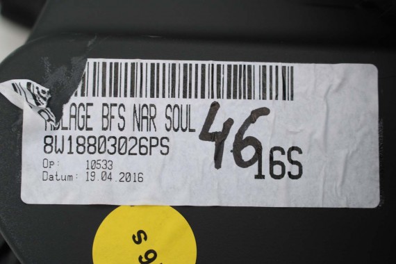 AUDI A4 A5 SCHOWEK KONSOLI PASAŻERA 8W1880302 8W1 880 302 STRONA PRAWA 8W 6PS czarny SCHOWKI 8W1880302 8W1880302B 8W1880302D