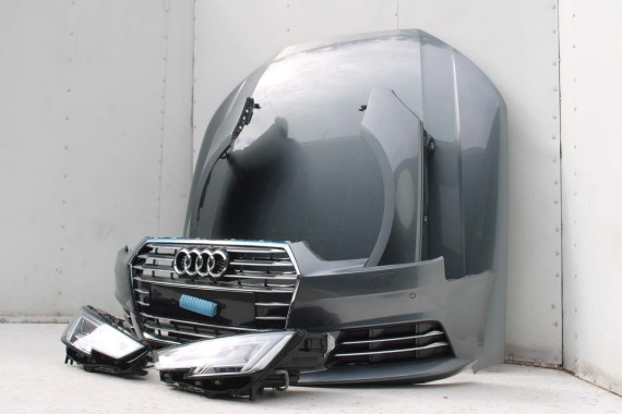 AUDI A4 8W PRZÓD maska błotniki zderzak pas przedni lampy wzmocnienie lampa FULL LED 0C0C LX7R szary 8W0941033 8W0941034 B9 0C