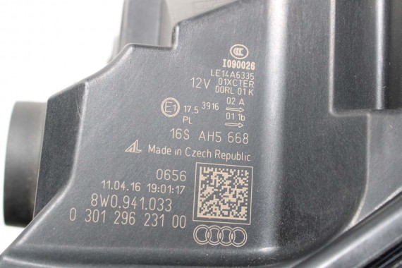 AUDI A4 8W PRZÓD maska błotniki zderzak pas przedni lampy wzmocnienie lampa FULL LED 0C0C LX7R szary 8W0941033 8W0941034 B9 0C