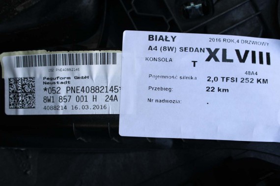 AUDI A4 A5 KONSOLA DESKA ROZDZIELCZA 8W1857001H KOKPIT PULPIT 8W1857001H czarna 8W1857001G 8W1857001F 8W1857001J 8W1857001H b9