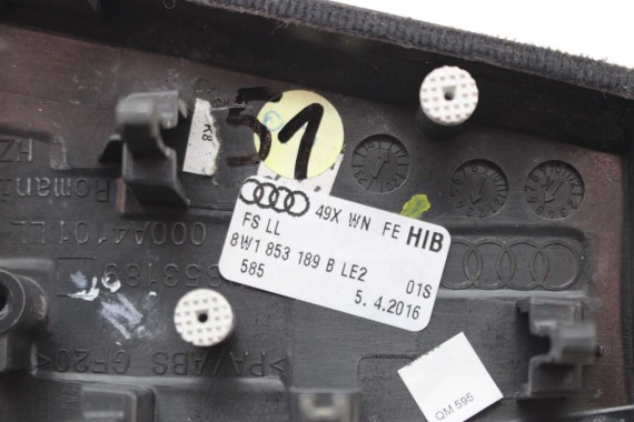 AUDI A4 A5 8W LISTWY OZDOBNE LISTWA DEKOR DEKORY WYKOŃCZENIE TAPICERKA 8W1853190D 8W1863969B 8W0867410Q 8W0867420B LE2 drewno