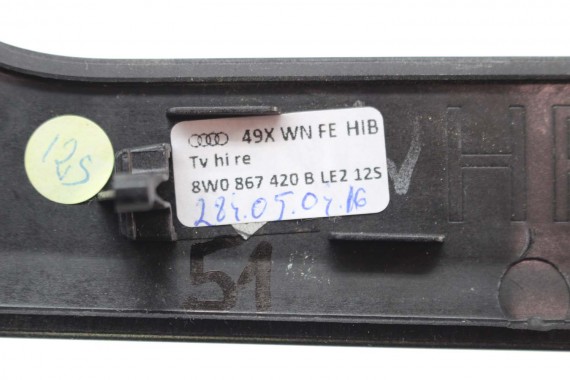 AUDI A4 A5 8W LISTWY OZDOBNE LISTWA DEKOR DEKORY WYKOŃCZENIE TAPICERKA 8W1853190D 8W1863969B 8W0867410Q 8W0867420B LE2 drewno