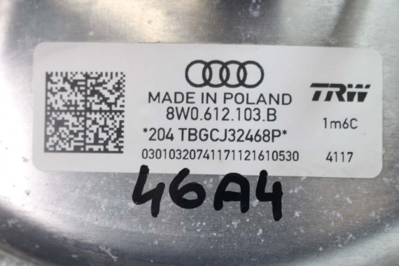 AUDI A4 A5 SERWO 8W0612103B + POMPA HAMULCOWA hamulca z pompą VwAG 8W0611021 8W0611301 8W00612107 8W B9 F5 8W0612103K 8W00612107