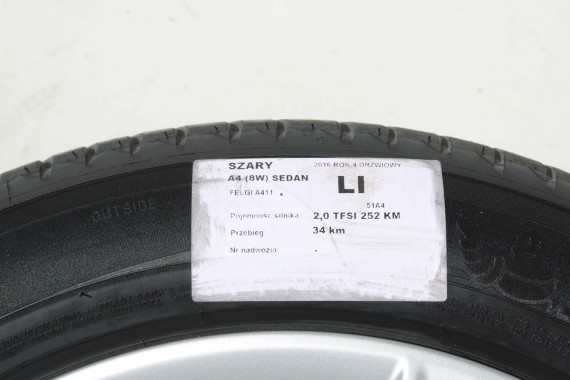 AUDI A4 A5 FELGI 17 cali OPONY KOŁA felga 8W0601025E 7.5J*17H2 ET38 8W opona 225/50/17 8W0601025E 8W0601025E 8W0601025 8W0601025