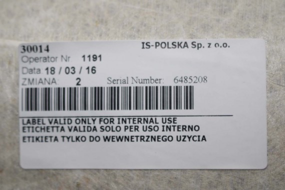 AUDI A4 SEDAN PODSUFITKA szara 8W5867506G RL9 szary 8W5 867 506 G 8W5867506G 8W5867506G 8W B9 8W5867506L 8W5867506C 8W5867506G