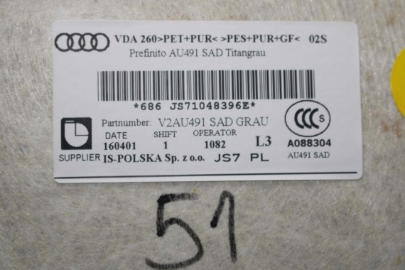 AUDI A4 SEDAN PODSUFITKA szara 8W5867506G RL9 szary 8W5 867 506 G 8W5867506G 8W5867506G 8W B9 8W5867506L 8W5867506C 8W5867506G