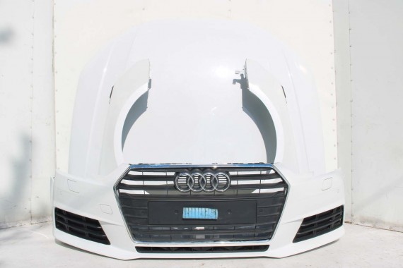 AUDI A4 8W PRZÓD maska błotniki zderzak + TYŁ klapa lampy + DRZWI lewa prawa strona PAKIET 2Y2Y LS9R Biały + FELGI 8W0941034 B9