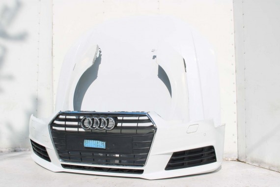 AUDI A4 8W PRZÓD maska błotniki zderzak + TYŁ klapa lampy + DRZWI lewa prawa strona PAKIET 2Y2Y LS9R Biały + FELGI 8W0941034 B9