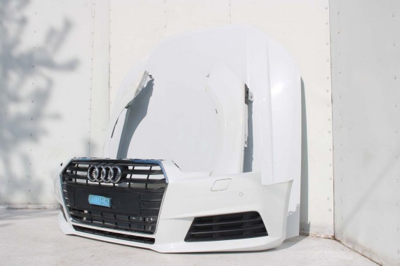 AUDI A4 8W PRZÓD maska błotniki zderzak + TYŁ klapa lampy + DRZWI lewa prawa strona PAKIET 2Y2Y LS9R Biały + FELGI 8W0941034 B9