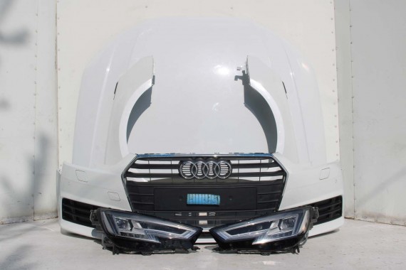 AUDI A4 8W PRZÓD maska błotniki zderzak + TYŁ klapa lampy + DRZWI lewa prawa strona PAKIET 2Y2Y LS9R Biały + FELGI 8W0941034 B9