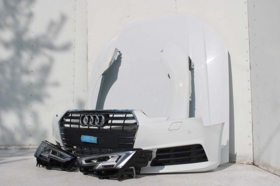 AUDI A4 8W PRZÓD maska błotniki zderzak + TYŁ klapa lampy + DRZWI lewa prawa strona PAKIET 2Y2Y LS9R Biały + FELGI 8W0941034 B9