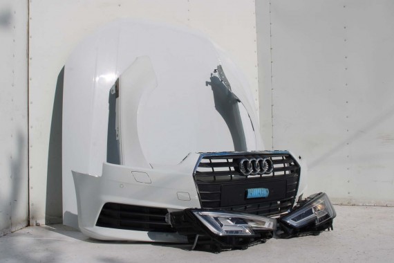AUDI A4 8W PRZÓD maska błotniki zderzak + TYŁ klapa lampy + DRZWI lewa prawa strona PAKIET 2Y2Y LS9R Biały + FELGI 8W0941034 B9