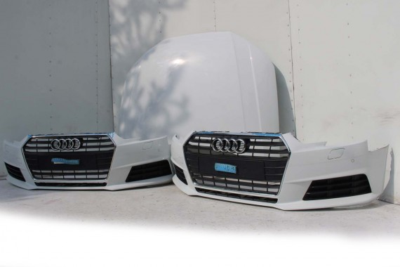 AUDI A4 8W PRZÓD maska błotniki zderzak + TYŁ klapa lampy + DRZWI lewa prawa strona PAKIET 2Y2Y LS9R Biały + FELGI 8W0941034 B9