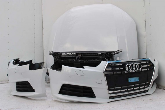 AUDI A4 8W PRZÓD maska błotniki zderzak + TYŁ klapa lampy + DRZWI lewa prawa strona PAKIET 2Y2Y LS9R Biały + FELGI 8W0941034 B9