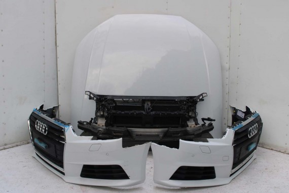 AUDI A4 8W PRZÓD maska błotniki zderzak + TYŁ klapa lampy + DRZWI lewa prawa strona PAKIET 2Y2Y LS9R Biały + FELGI 8W0941034 B9