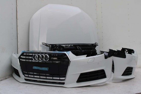 AUDI A4 8W PRZÓD maska błotniki zderzak + TYŁ klapa lampy + DRZWI lewa prawa strona PAKIET 2Y2Y LS9R Biały + FELGI 8W0941034 B9