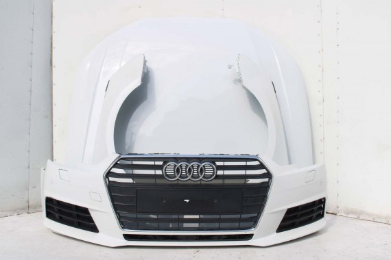 AUDI A4 8W PRZÓD maska błotniki zderzak przedni 2Y2Y LS9R Biały B9 8W0807065 8W0807611 8W0821105A 8W0821106A 8W0823029 8W0807681