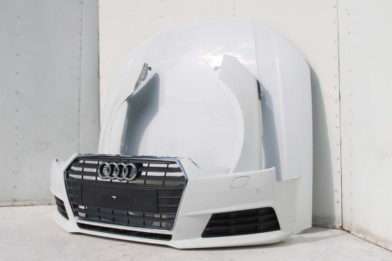 AUDI A4 8W PRZÓD maska błotniki zderzak przedni 2Y2Y LS9R Biały B9 8W0807065 8W0807611 8W0821105A 8W0821106A 8W0823029 8W0807681